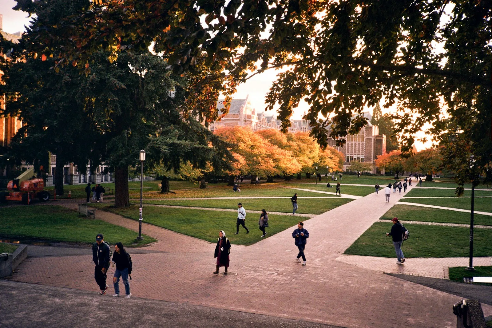 People walking on a path in a park, representing the college search journey
